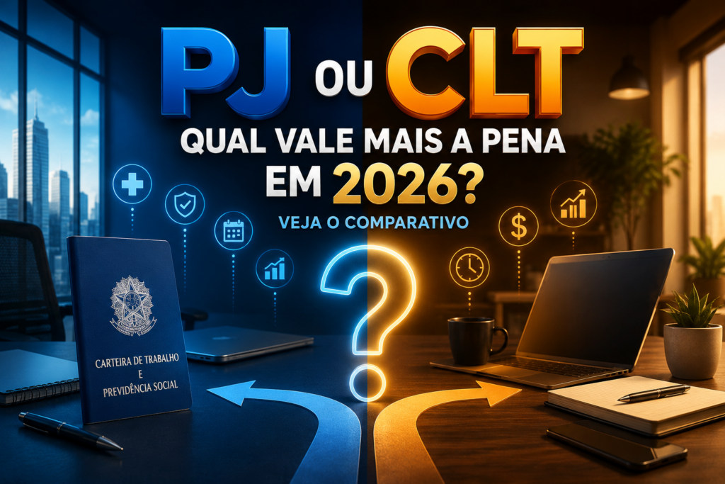 PJ ou CLT qual vale mais a pena em 2026 Veja o comparativo